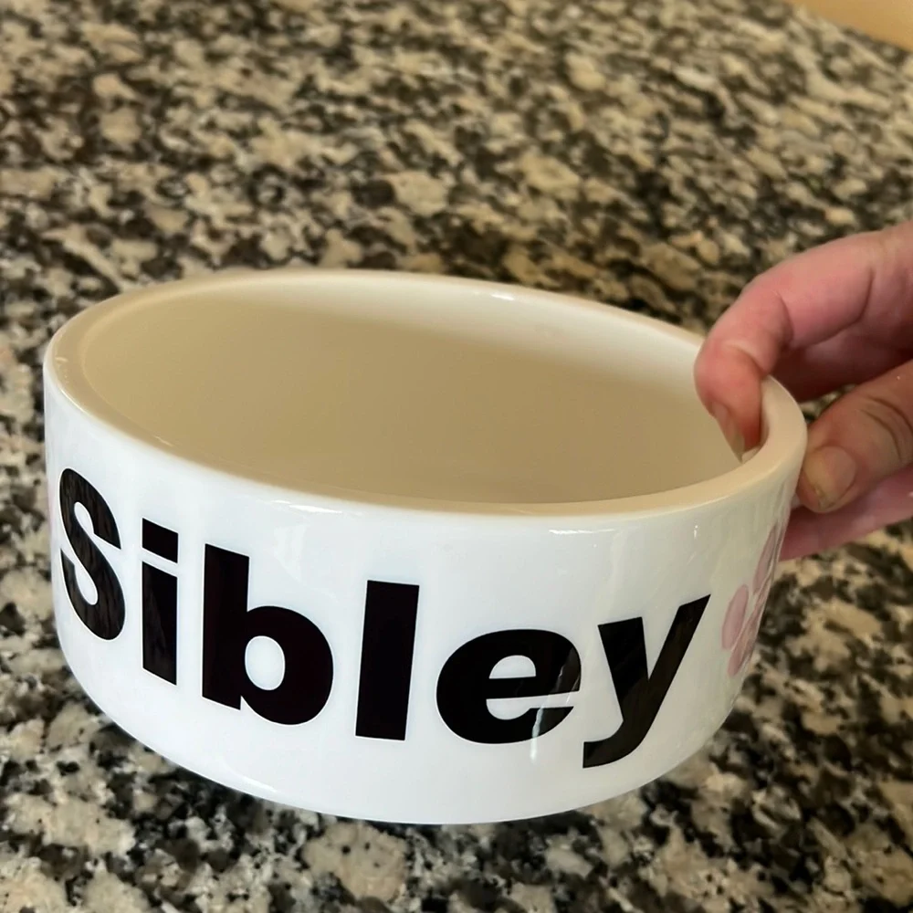 Dog dish, custom-made by Ocra Costings